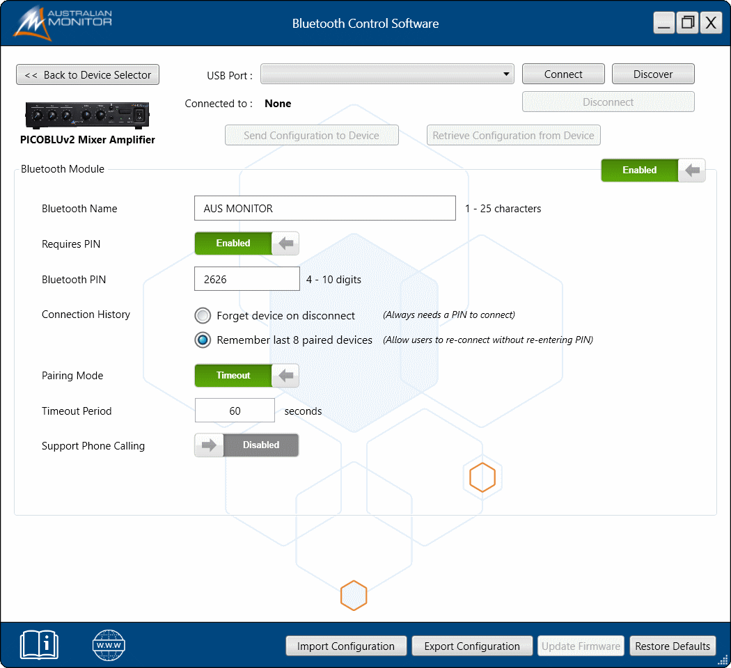 PICOBLUV2 Control Software